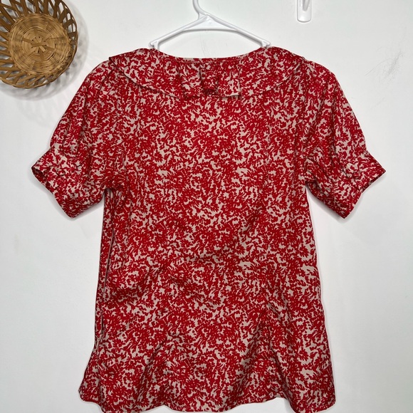 Banana Republic Women's Blouse Size Petite X-Small With Ruffles V-neck Line - Picture 8 of 8